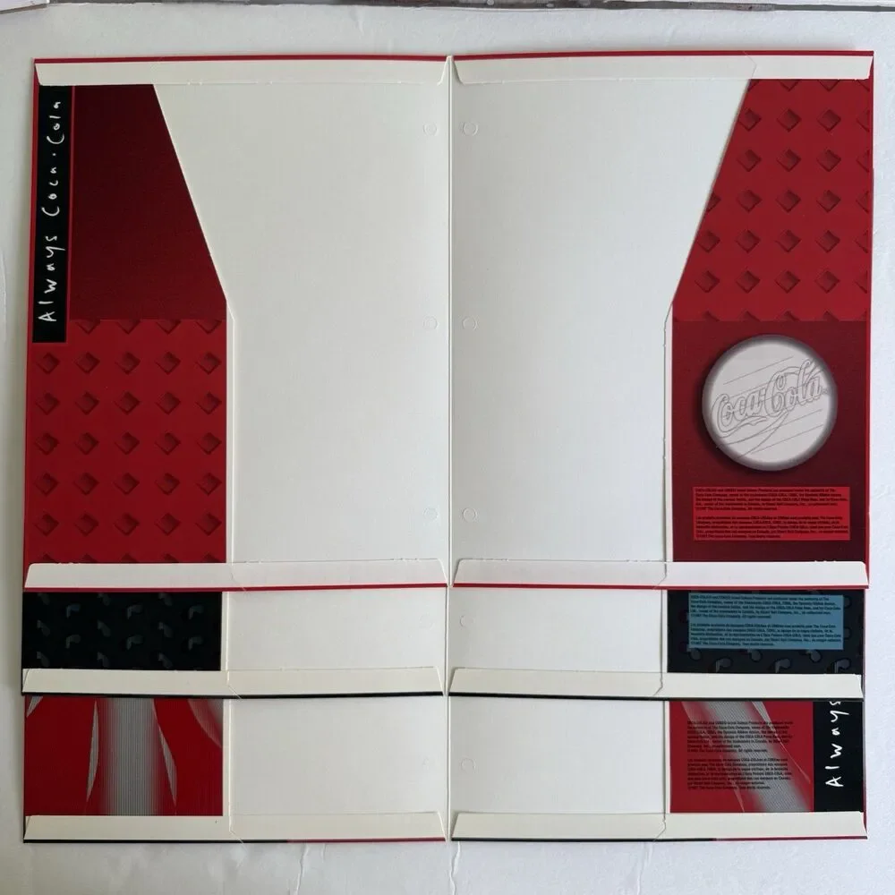 Vintage Coca Cola Coke Soft Drink Folders Spiral Notebook 1997 Memorabilia Qty 4